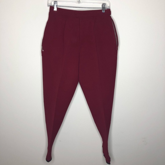 🛍️1960s⚡️VINTAGE wool Bogner red merlot stirrup ski pants 28 - Picture 4 of 8